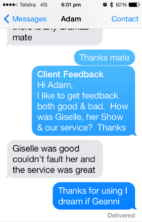 Testimonial by Adam at Wiseman Ferry for Giselle