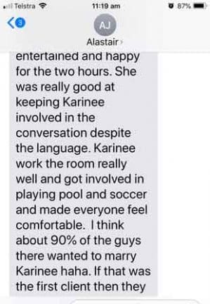 Read about Karinee part of Topless Waitresses Vincentia